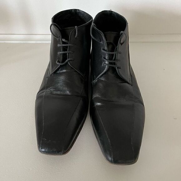 Fiorangelo Italian Designer Handmade Mens Black Leather Oxford Dress Shoes - siz - Picture 6 of 11